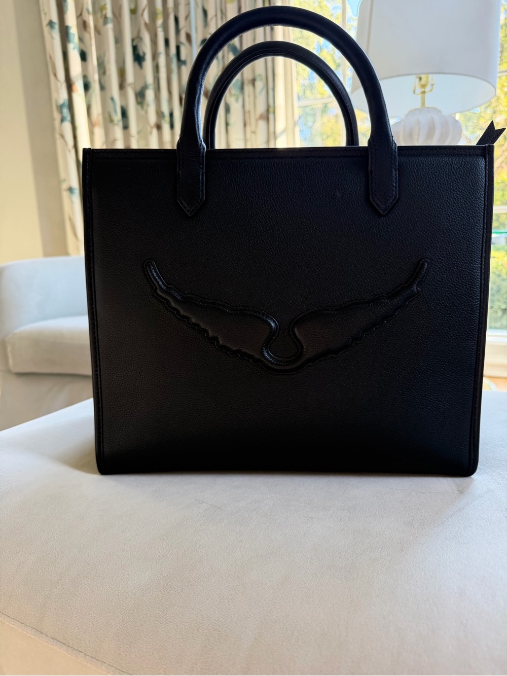 Zadig & Voltaire Black Angel Tote Grained Leather